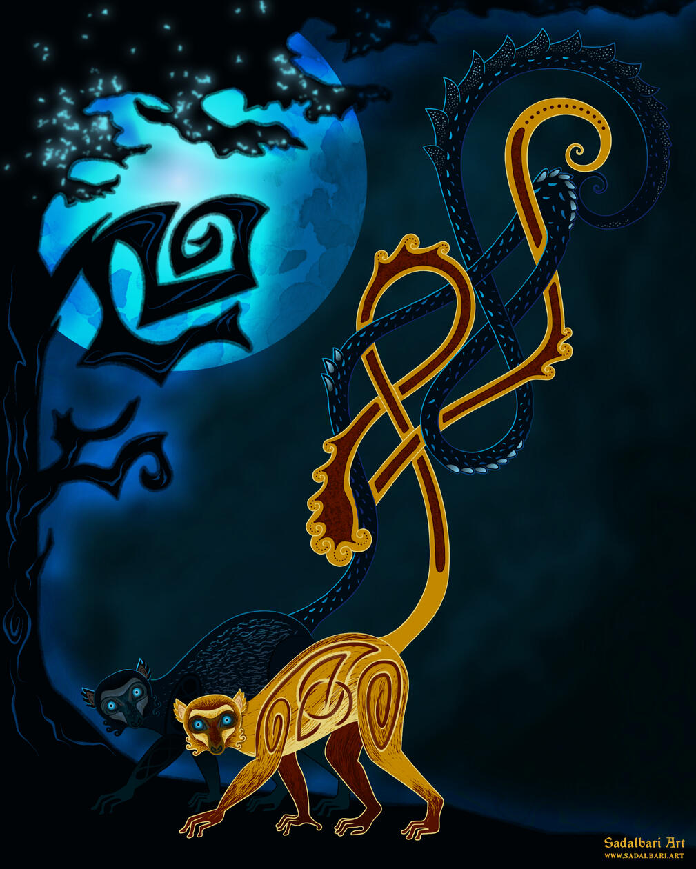 Blue-eyed black lemur (Eulemur flavifrons)