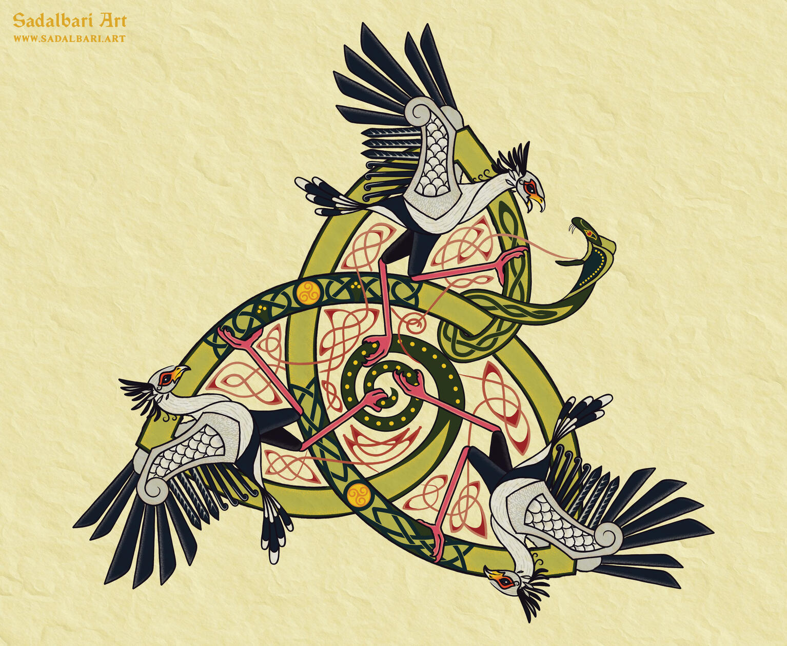 Secretary birds (Sagittarius serpentarius)